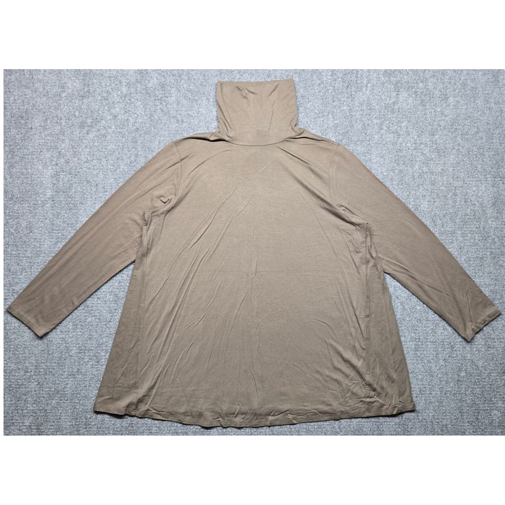MARLA WYNNE Top Womens L Beige Turtleneck Long Sleeve Pullover
